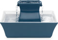 Pagoda Fountain - Hygienic Ceramic Continuous Flowing Fountain - Elevated Upper Bowl & Double Free-Falling Stream Design - Minimalist Pet Hydration Station - 70 oz Capacity