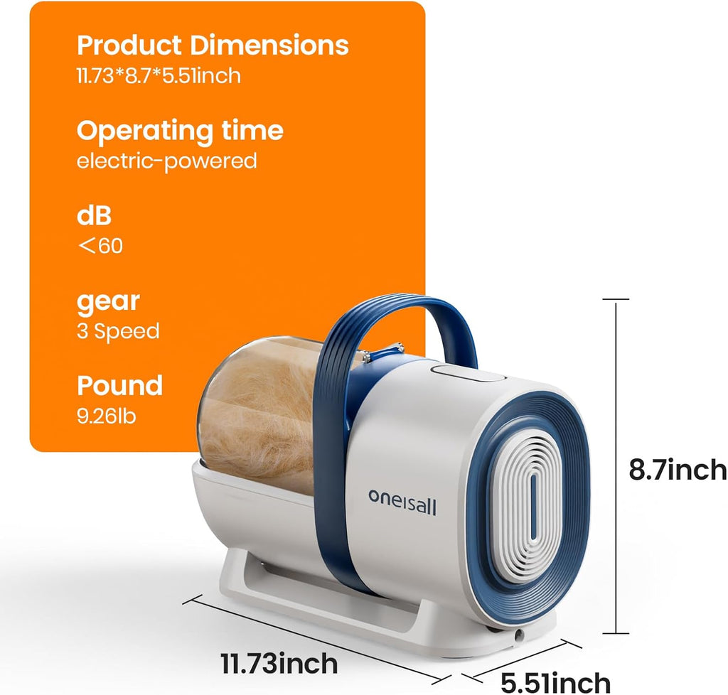 Dog Grooming Vacuum, Pet Grooming Vacuum with Clipper Nail Grinder, 1.5L Dust Cup Dog deshedding Brush with 7 Tools for Shedding Pet Hair, Home Cleaning