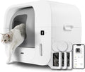 True Odor-Free Automatic Self-Cleaning Cat Litter Box, Extra Large for 3–22 lbs Cats, Smart APP Control, Self-Pack & Refill System, 3 Waste Bags Included, Upgraded Model - White