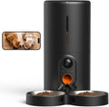 Automatic Cat Feeder with Camera for Two Cats, 6L Automatic Dog Feeder with HD Video and Night Vision, 5G/2.4G WiFi Pet Feeder for Cats & Dogs, SD Card Storage & 2-Way Audio