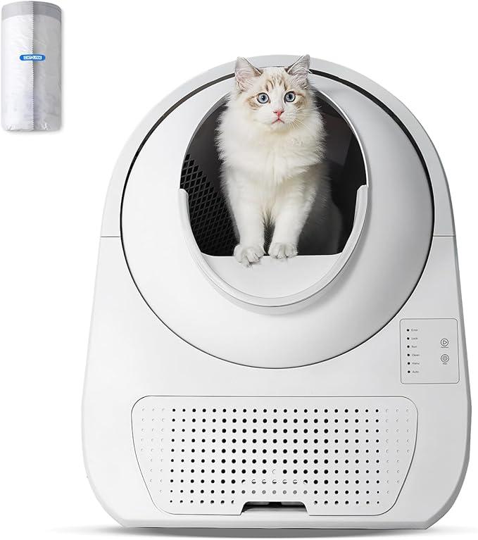 Self Cleaning Cat Litter Box, Automatic Cat Litter Box, Double Odor Removal, Cat Litter Box for Cats from 3.5 pounds to 22 pounds (Young Version)