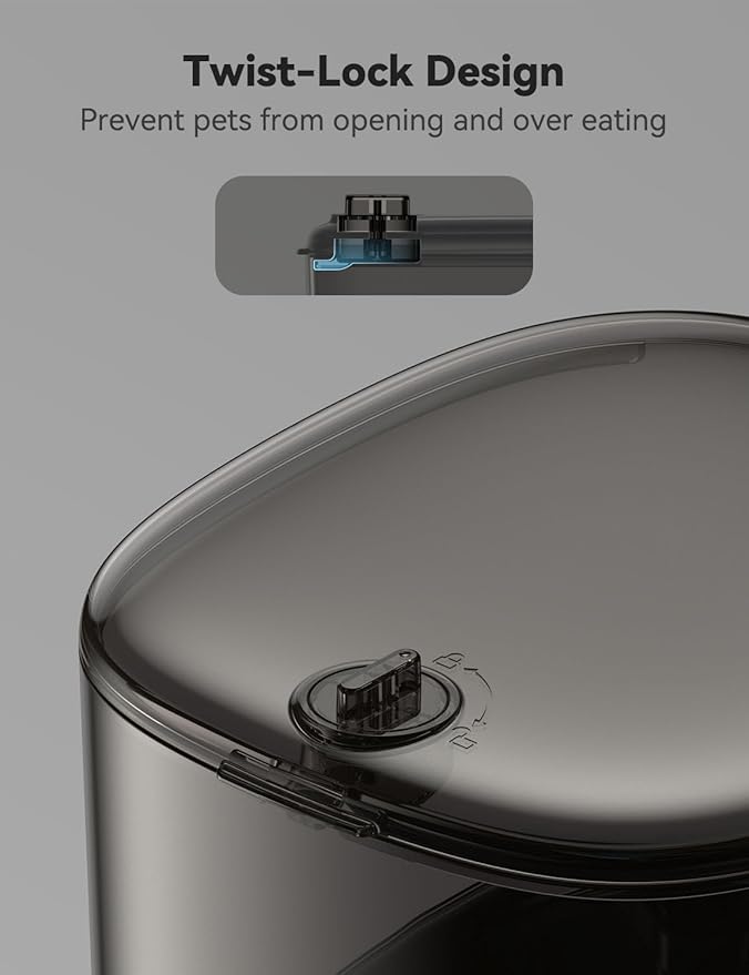 6L Automatic Cat Feeder, WiFi Automatic Dog Feeder with APP Control for Remote Feeding, Cat Food Dispenser with Low Food Sensor and Voice Recorder, Up to 15 Meals Per Day