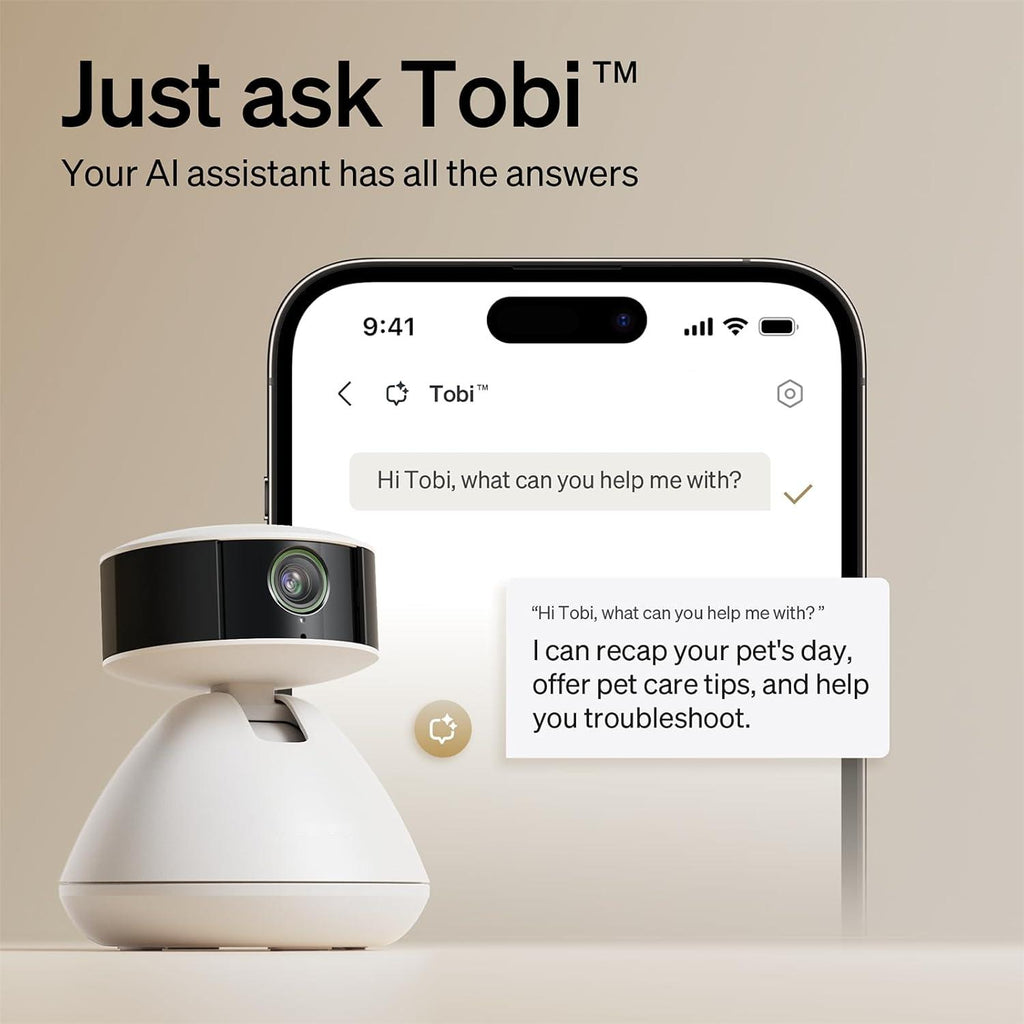 AI Dog Camera Pet Camera Indoor with Phone App [Multi-Pet Recognition, Daily Activity Analysis & Smart Summaries] Cat Cam 360° View, 1080P Dog Cam Night Vision, 2-Way Audio Home Camera WiFi
