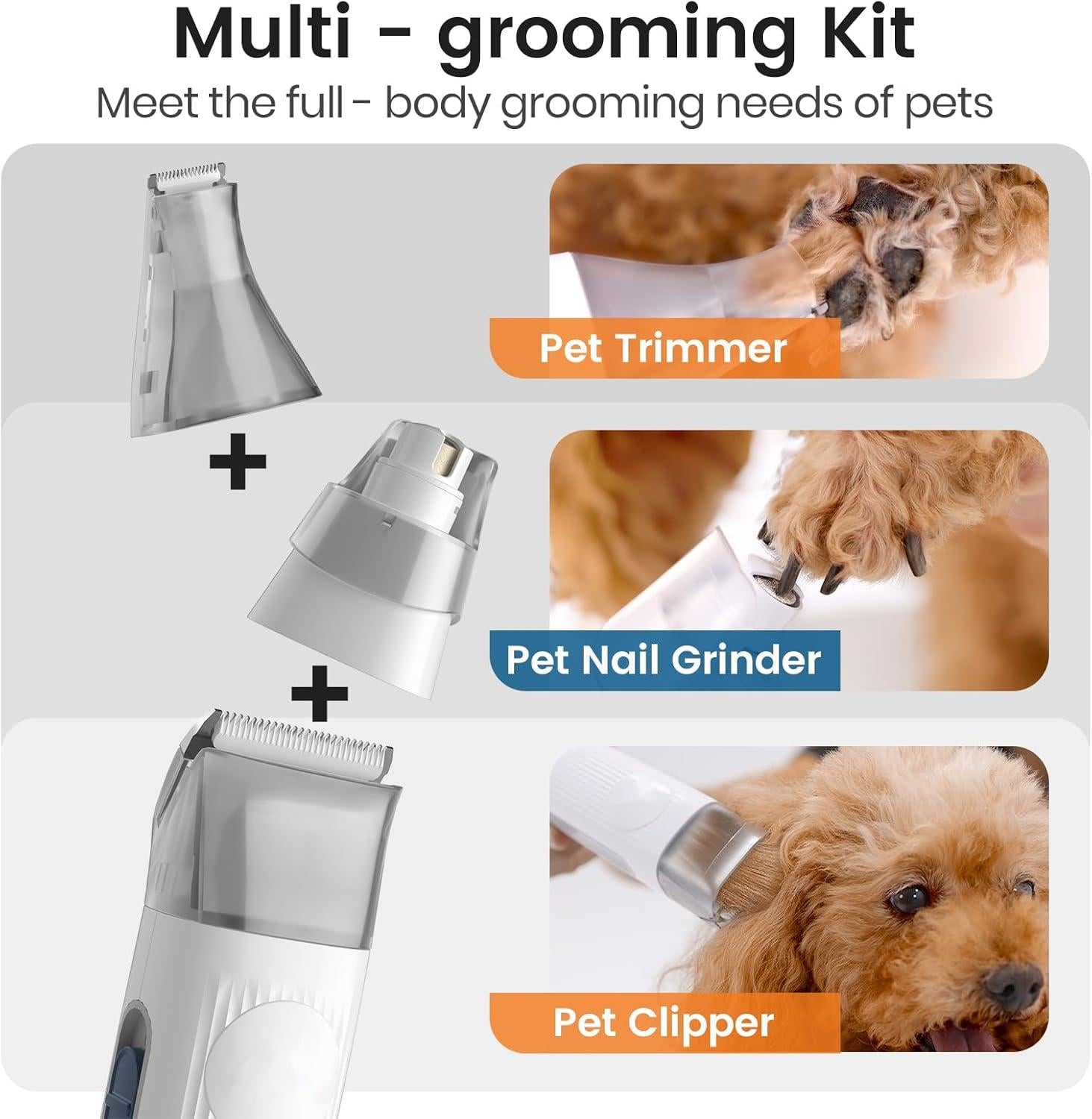 Dog Grooming Vacuum, Pet Grooming Vacuum with Clipper Nail Grinder, 1.5L Dust Cup Dog deshedding Brush with 7 Tools for Shedding Pet Hair, Home Cleaning