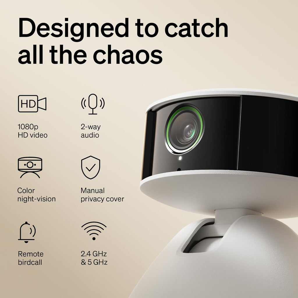 AI Dog Camera Pet Camera Indoor with Phone App [Multi-Pet Recognition, Daily Activity Analysis & Smart Summaries] Cat Cam 360° View, 1080P Dog Cam Night Vision, 2-Way Audio Home Camera WiFi