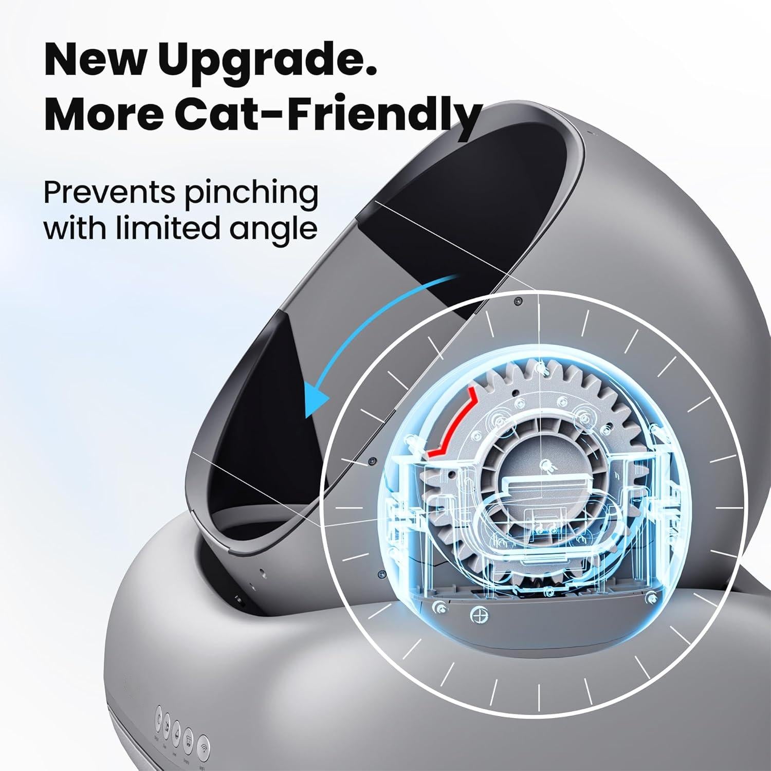 Open-Top Self-Cleaning Cat Litter Box, 360° Safety Sensors, Advanced Odor & Leak Control, Automatic for Large & Multi-Cat Homes, Litter Mat & 2 Rolls Refill Bags Included