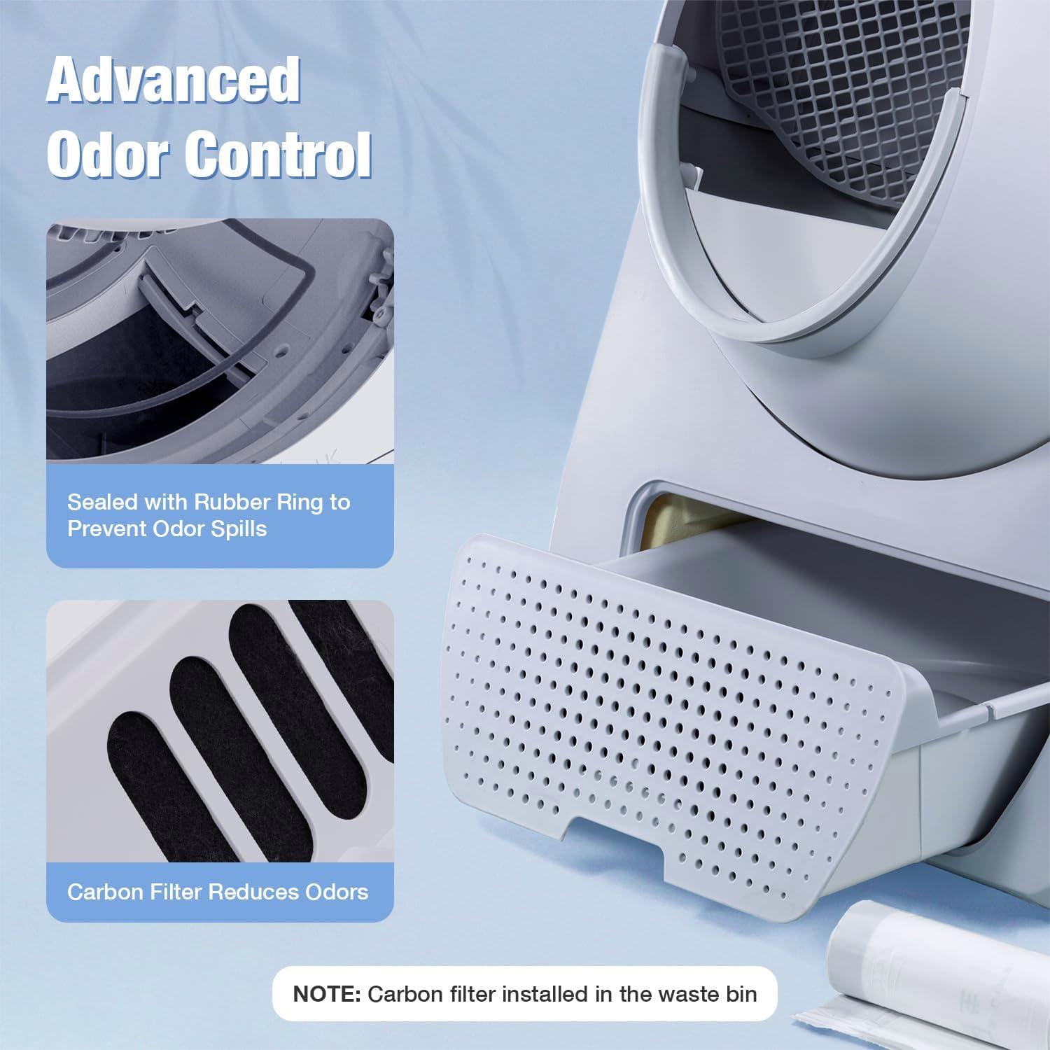Self Cleaning Cat Litter Box, Automatic Cat Litter Box, Double Odor Removal, Cat Litter Box for Cats from 3.5 pounds to 22 pounds (Young Version)
