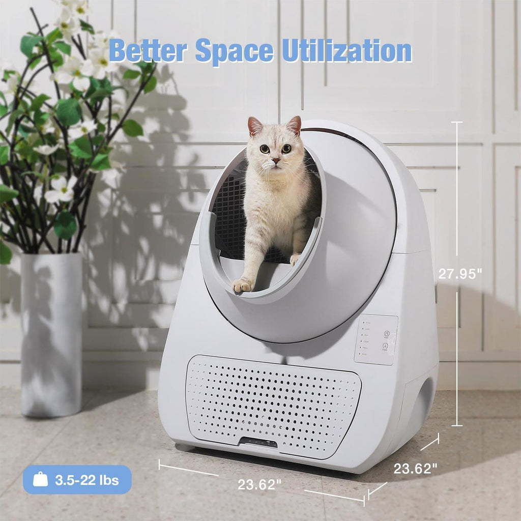 Self Cleaning Cat Litter Box, Automatic Cat Litter Box, Double Odor Removal, Cat Litter Box for Cats from 3.5 pounds to 22 pounds (Young Version)