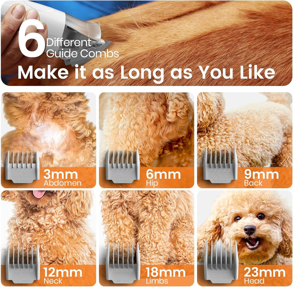 Dog Grooming Vacuum, Pet Grooming Vacuum with Clipper Nail Grinder, 1.5L Dust Cup Dog deshedding Brush with 7 Tools for Shedding Pet Hair, Home Cleaning