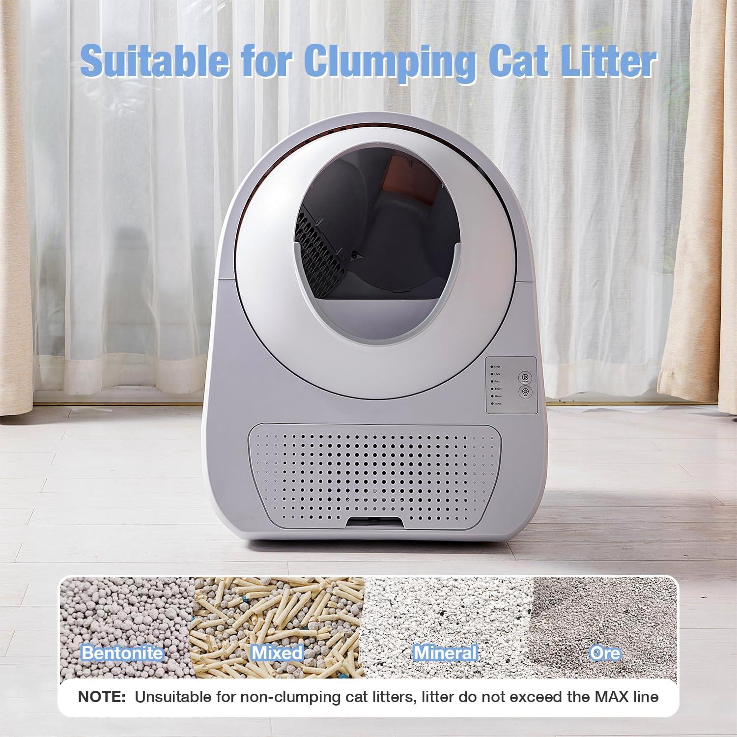 Self Cleaning Cat Litter Box, Automatic Cat Litter Box, Double Odor Removal, Cat Litter Box for Cats from 3.5 pounds to 22 pounds (Young Version)